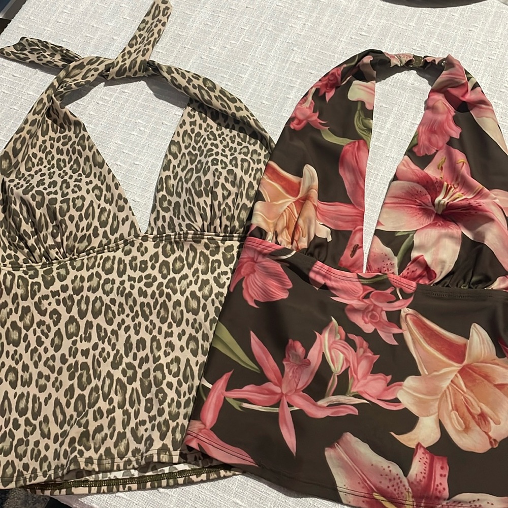 Tommy Bahama Leopard and Floral Swim Tops